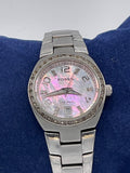 Fossil Women’s Crystal Stainless Steel Watch – Pink Mother-of-Pearl Dial, Date Display, 10 ATM Water Resistance - Pre-Owned