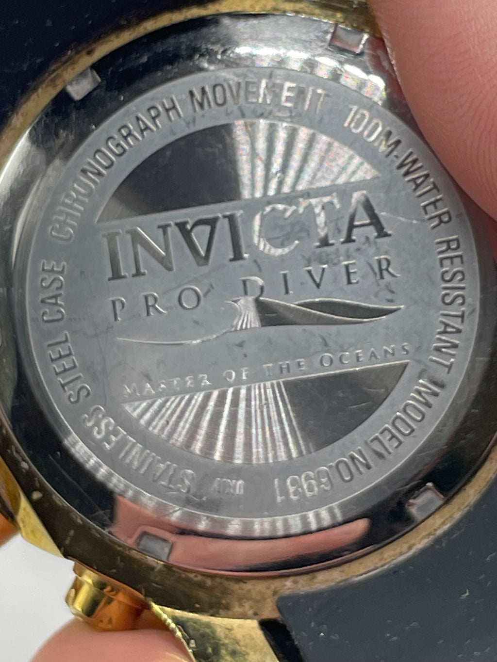Invicta Pro Diver Chronograph 6981 – Black & Gold – 100M Water Resistant – Men’s 48mm - Pre-Owned