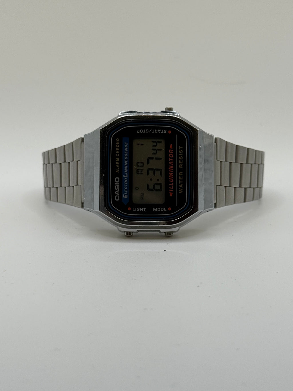 Casio A168W-1 Illuminator Digital Watch – Retro Stainless Steel Alarm Chrono - Pre-Owned