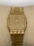 Pre-Owned Vintage 1984 Seiko 6530-5230 14 Karat Gold Slim Tank Quartz Watch