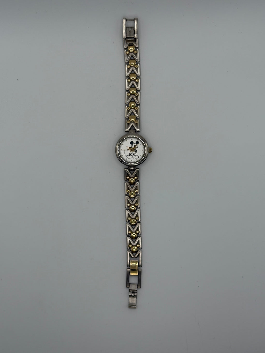 1987 Time Works Timex Women’s Mickey Mouse Two-Tone Bracelet Watch - Pre-Owned