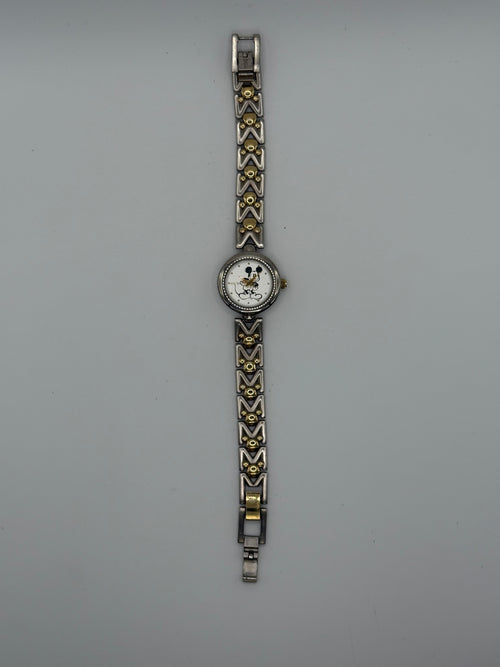 1987 Time Works Timex Women’s Mickey Mouse Two-Tone Bracelet Watch - Pre-Owned