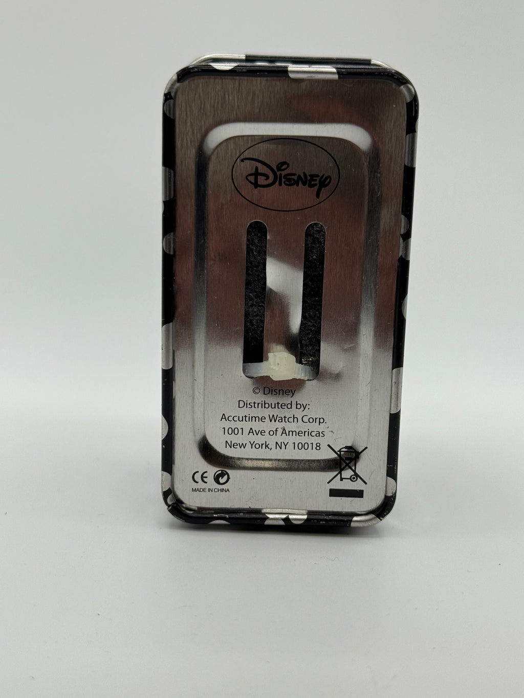 Brand New Disney Minnie Mouse Women’s Quartz Watch – Crystal Bezel, Silver Expansion Band, Original Disney Tin