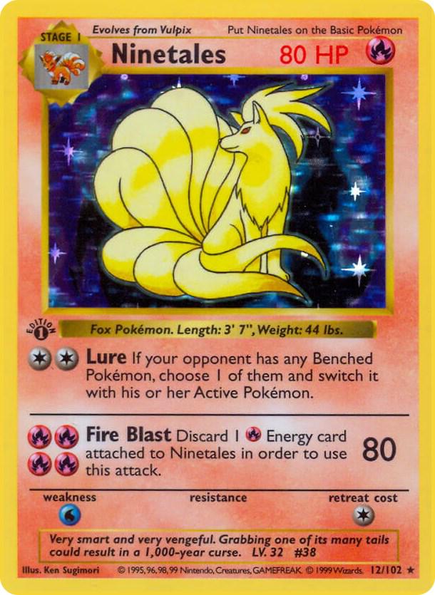 Ninetails 1st Edition Pokemon Trading Card Mint Condition