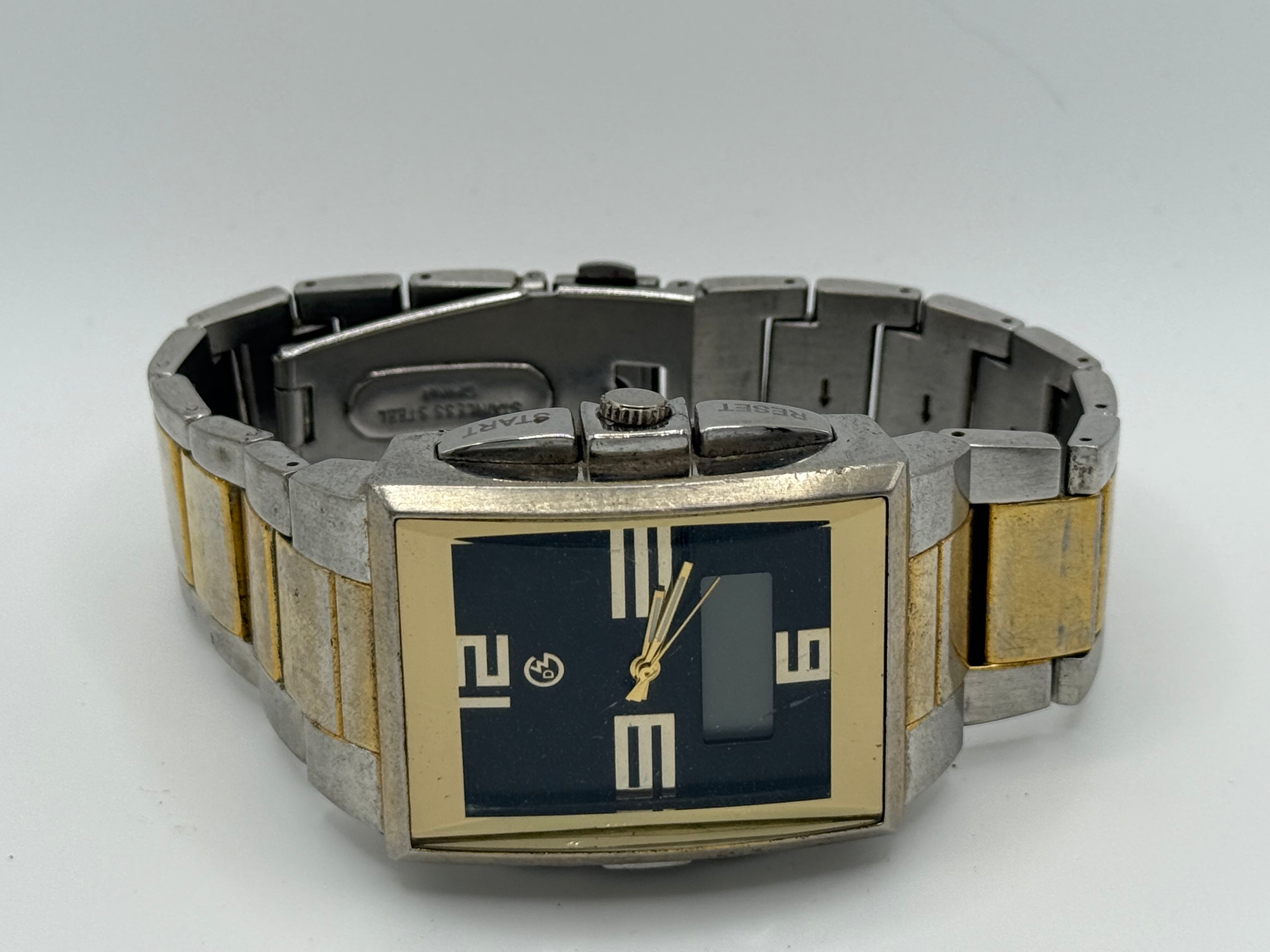 George Rectangular Two-Tone Quartz Dress Watch – Art Deco Style - Pre-Owned