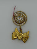 Vintage Xanadu Rhinestone Pendant Brooch Watch – Gold Tone Bow Charm Quartz Watch - Pre-Owned