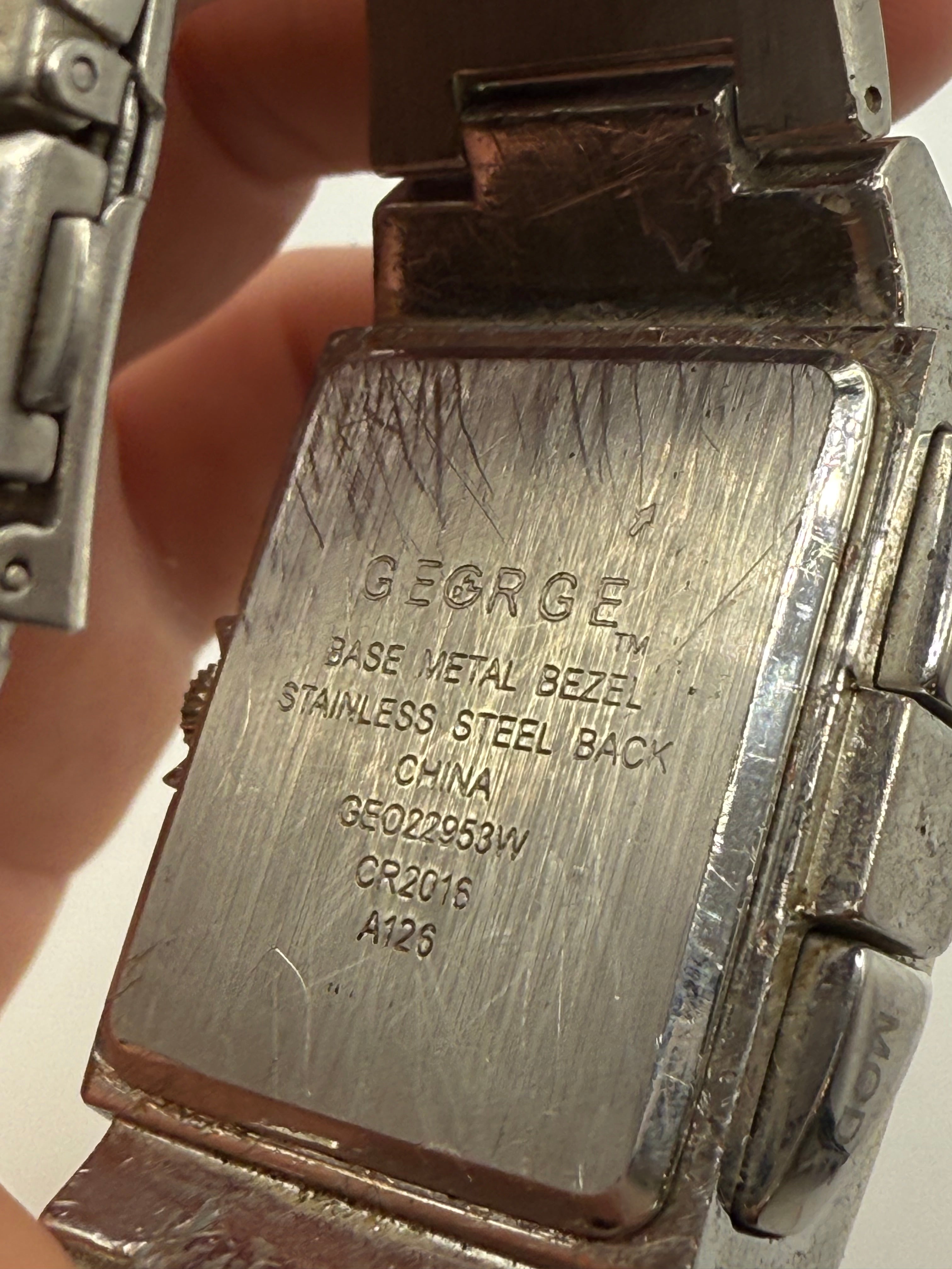 George Rectangular Two-Tone Quartz Dress Watch – Art Deco Style - Pre-Owned