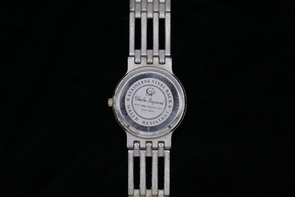 Vintage Charles Raymond Blue Dial Stainless Steel Quartz Watch Women's Dress Watch