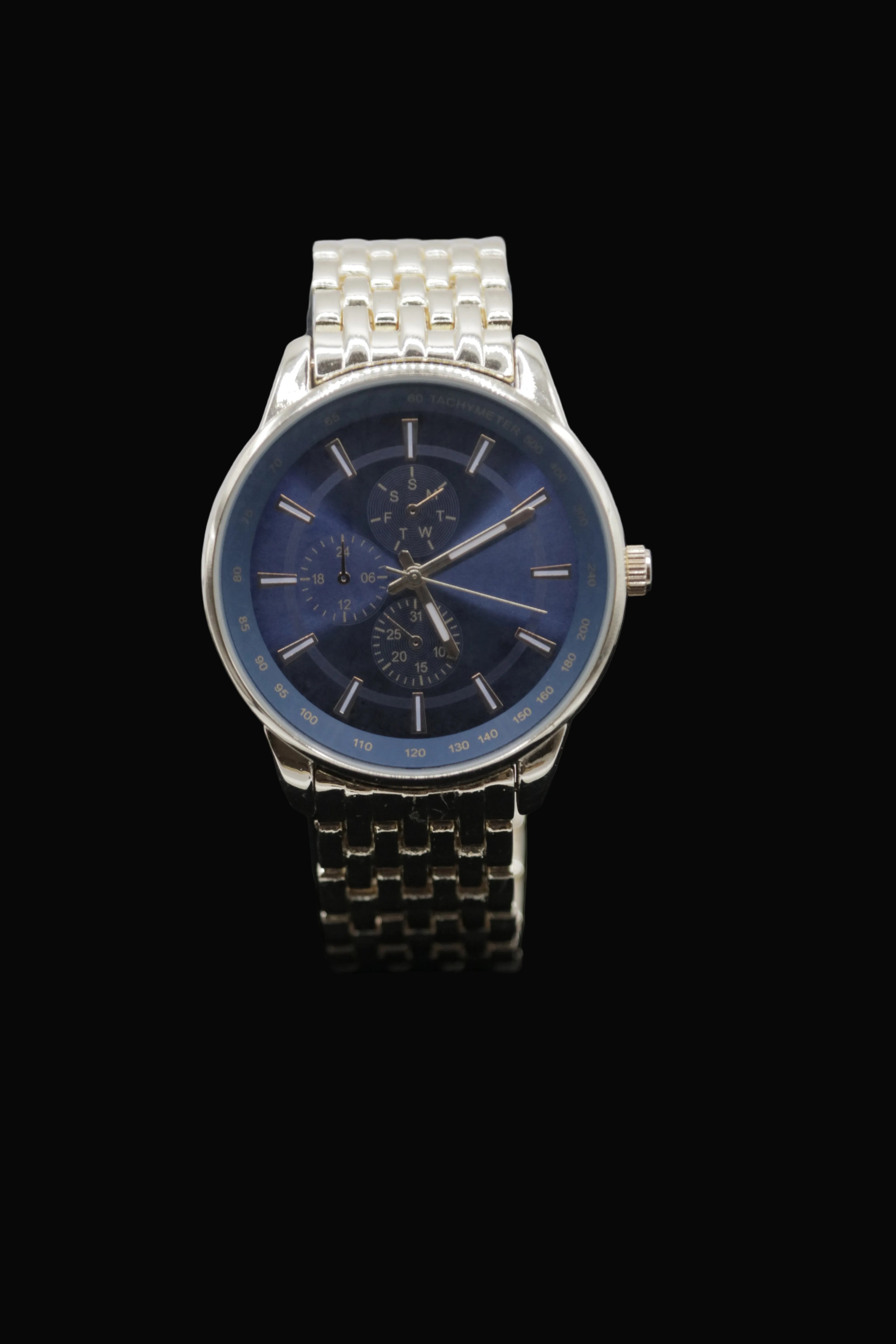Men’s Gold-Tone Chronograph Style Watch – Blue Sunburst Dial – Quartz Movement - Pre-Owned
