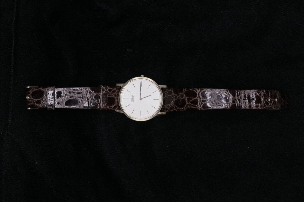 Vintage Seiko Quartz Dress Watch – Model 7800-8049 (1980s) – Gold-Tone Ultra-Thin Minimalist - Pre-Owned