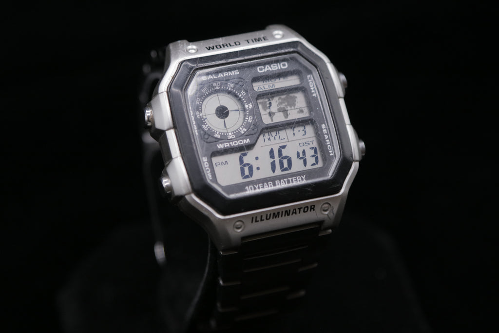 Men's Casio AE-1200WH - "Casio Royale" Digital World Time Watch