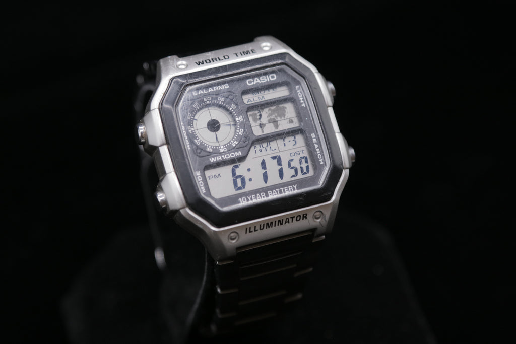 Men's Casio AE-1200WH - "Casio Royale" Digital World Time Watch