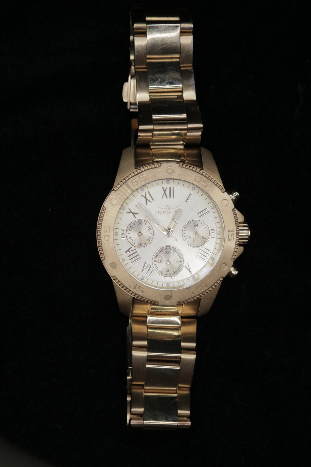 Invicta Men’s Subaqua / Reserve - Gold-Tone Chronograph Watch – Roman Numeral Dial – Oversized Sport Bracelet - Pre-Owned