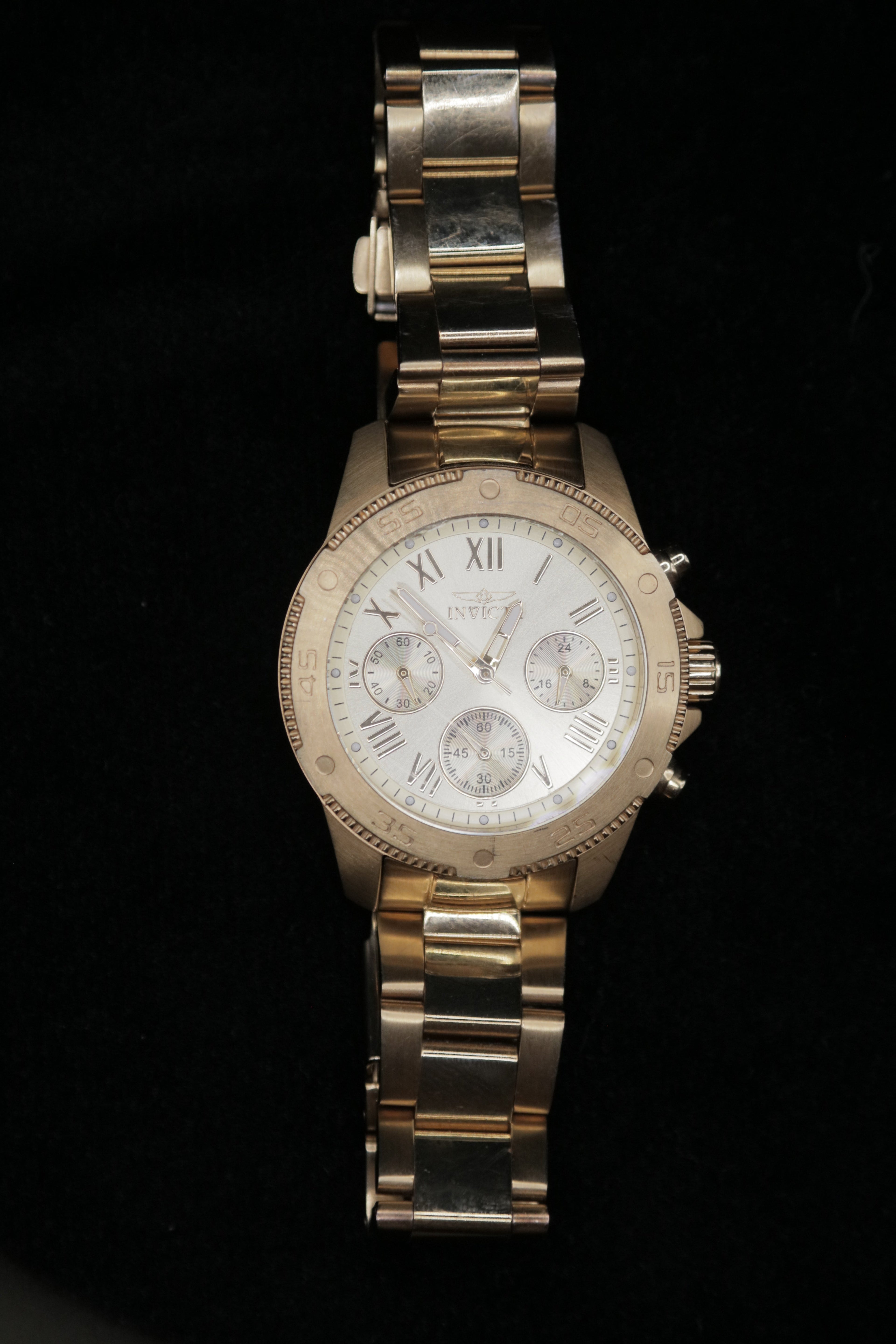 Invicta Men’s Subaqua / Reserve - Gold-Tone Chronograph Watch – Roman Numeral Dial – Oversized Sport Bracelet - Pre-Owned