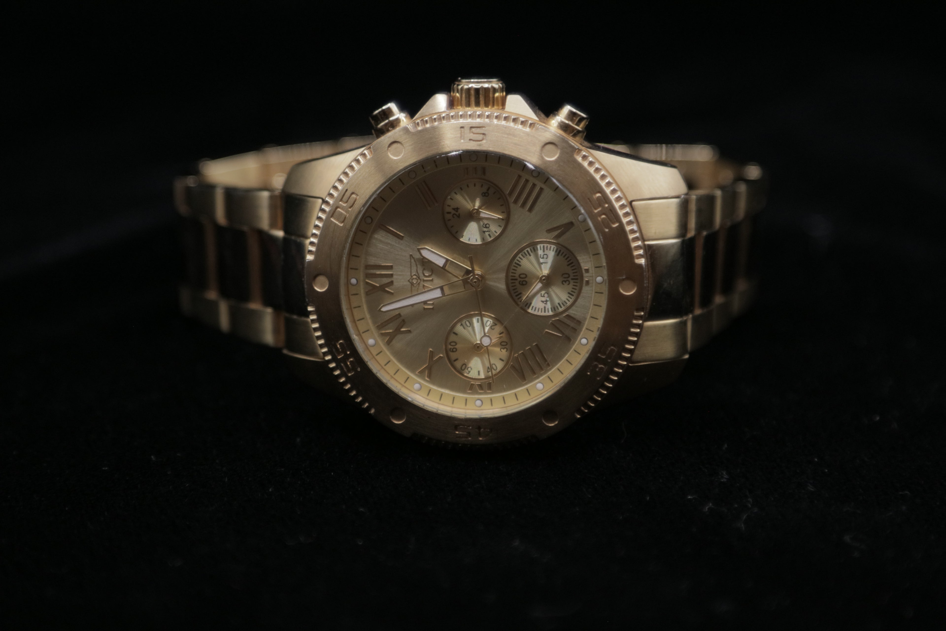 Invicta Men’s Subaqua / Reserve - Gold-Tone Chronograph Watch – Roman Numeral Dial – Oversized Sport Bracelet - Pre-Owned