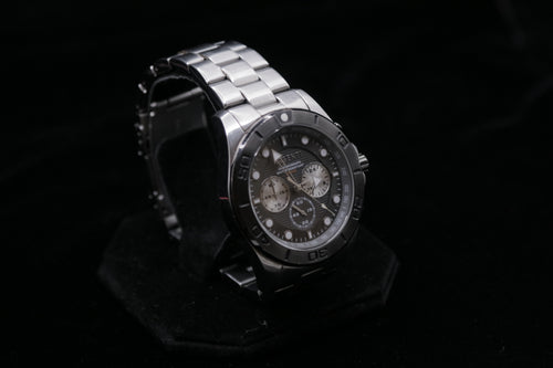 Argenti 2010s Men’s Stainless Steel Chronograph Watch – Black Dial, Tachymeter, Water Resistant - Pre-Owned