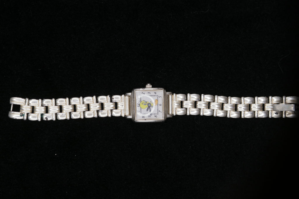 Vintage Tweety Bird Character Bracelet Watch – Silver Tone Quartz Wristwatch