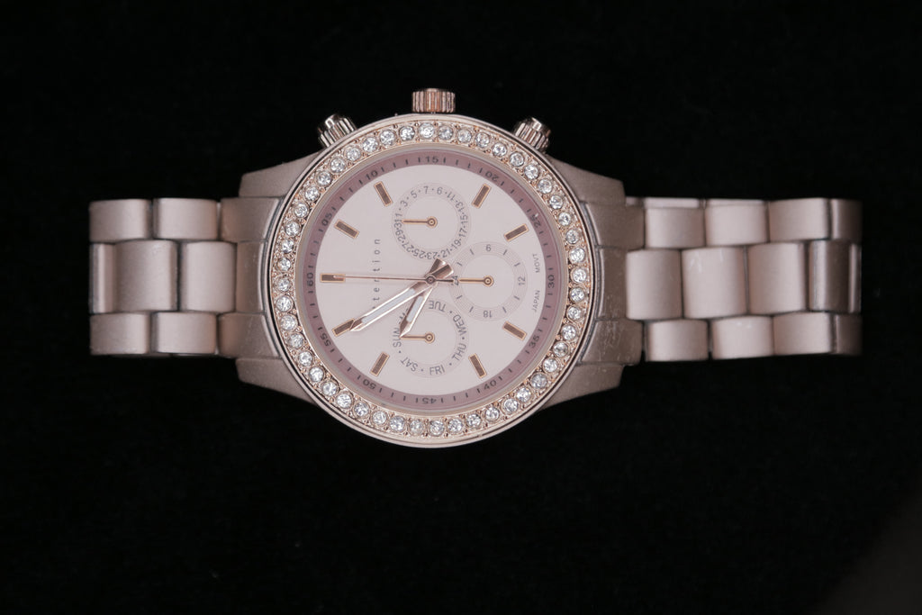 Like New Attention Brand Rose-Gold Crystal Accent Women’s Fashion Watch